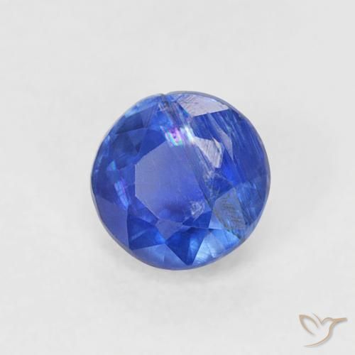 Cianita Azul azur intenso natural de 0.39 ct, Redondo, SI