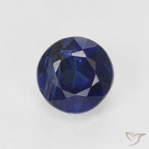 0.54ct Natural Azul muy intenso Cianita, Redondo, SI