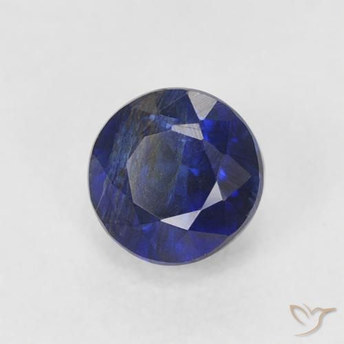 Cianita Azul muy intenso natural de 0.54 ct, Redondo, SI