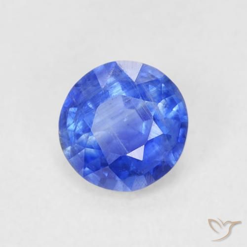 Cianita Azul azur intenso natural de 0.63 ct, Redondo, SI