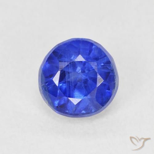 0.86ct Natural Azul azur intenso Cianita, Redondo, SI