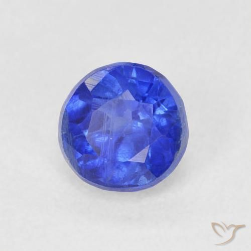 Cianita Azul azur intenso natural de 0.86 ct, Redondo, SI