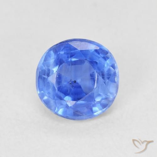 0.77ct Natural Azul azur intenso Cianita, Redondo, SI