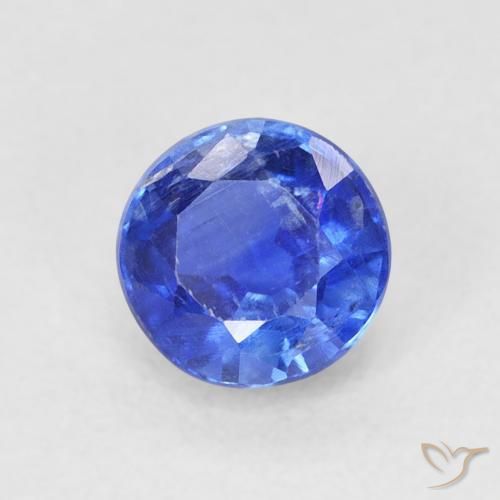 Cianita Azul oscuro natural de 0.83 ct, Redondo, SI