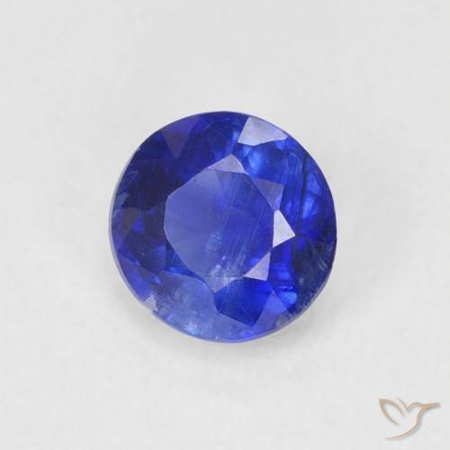 Cianita Azul oscuro natural de 0.66 ct, Redondo, SI