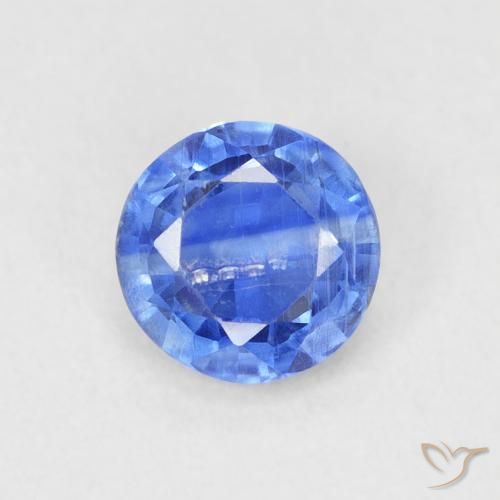 0.70ct Natural Azul azur intenso Cianita, Redondo, SI
