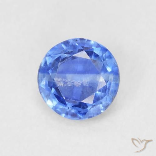Cianita Azul azur intenso natural de 0.70 ct, Redondo, SI