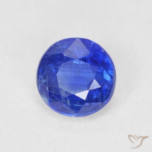Cianita Azul marino natural de 0.75 ct, Redondo, SI