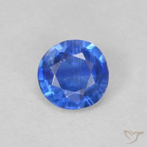 0.31ct Natural Azul azur intenso cianita, Redondo, VS-SI, Photo A