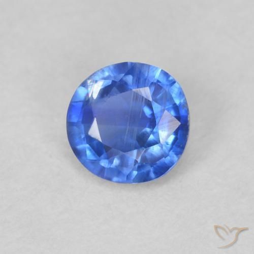 Cianita Azul azur intenso natural de 0.31 ct, Redondo, VS-SI