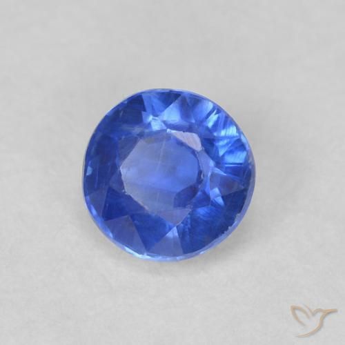 Cianita Azul azur intenso natural de 0.44 ct, Redondo, VS-SI
