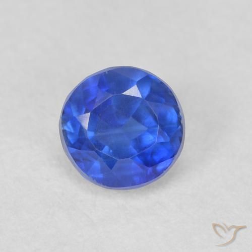 0.45ct Natural Azul azur intenso Cianita, Redondo, VS-SI