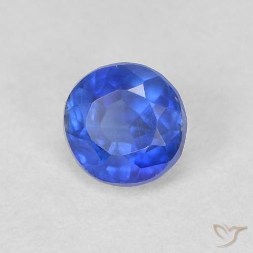 Cianita Azul azur intenso natural de 0.45 ct, Redondo, VS-SI