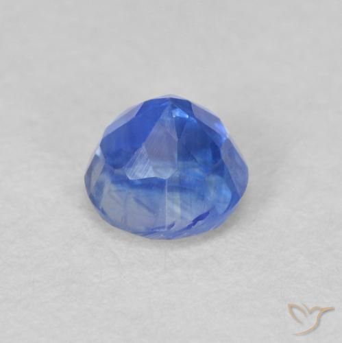 Cianita Azul azur intenso natural de 0.45 ct, Redondo, VS-SI