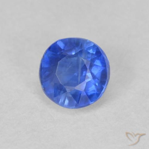 Cianita Azul azur intenso natural de 0.46 ct, Redondo, VS-SI