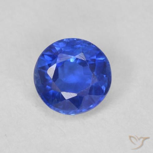 0.43ct Natural Azul azur intenso Cianita, Redondo, VS-SI