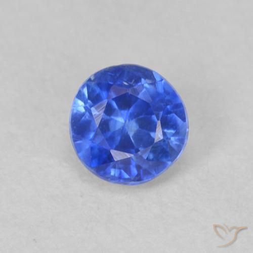 0.40ct Natural Azul azur intenso Cianita, Redondo, VS-SI
