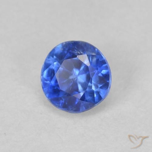 Cianita Azul azur intenso natural de 0.40 ct, Redondo, VS-SI