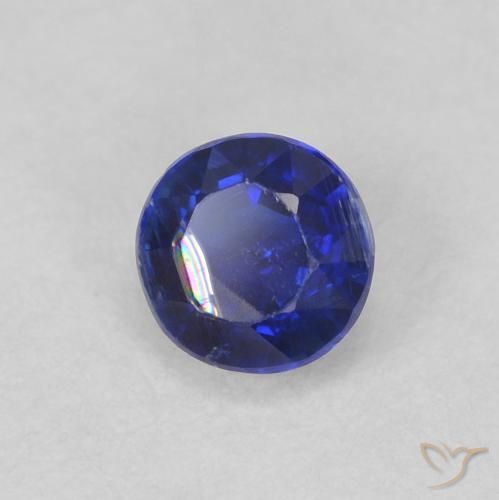 Cianita Azul muy intenso natural de 0.45 ct, Redondo, VS-SI