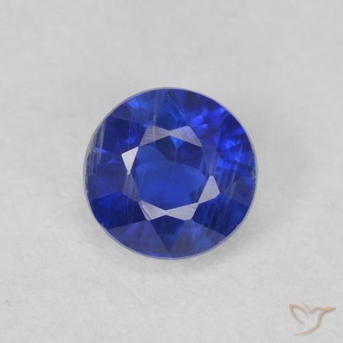 0.47ct Natural Azul eléctrico Cianita, Redondo, VS-SI
