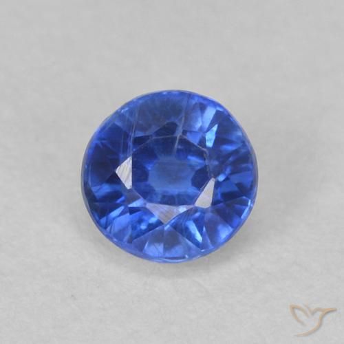 0.47ct Natural Azul azur intenso Cianita, Redondo, VS-SI