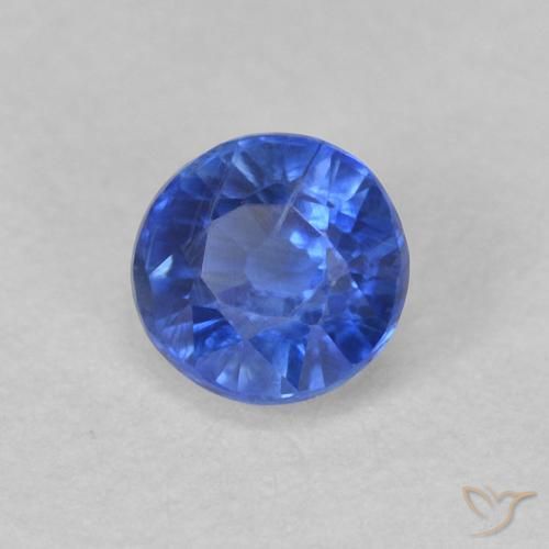 Cianita Azul azur intenso natural de 0.47 ct, Redondo, VS-SI