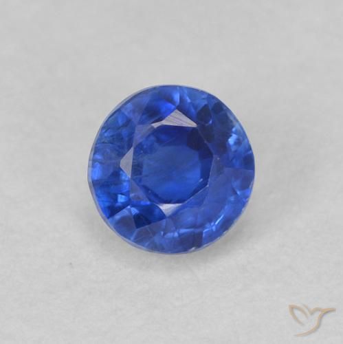 0.51ct Natural Azul oscuro Cianita, Redondo, SI