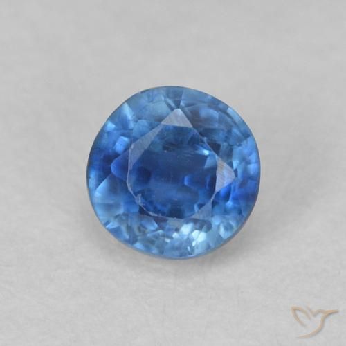 0.46ct Natural Azul marino claro Cianita, Redondo, VS-SI