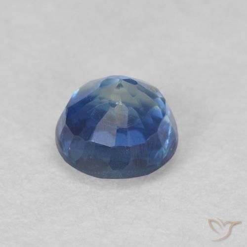 Cianita Azul marino claro natural de 0.46 ct, Redondo, VS-SI