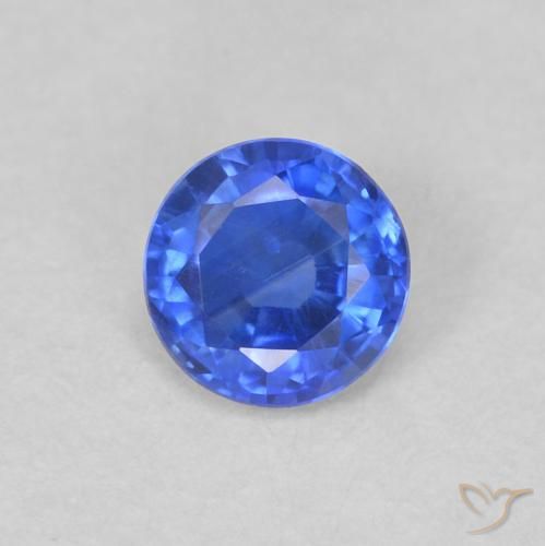 Cianita Azul azur intenso natural de 0.35 ct, Corte Redondo, VS-SI