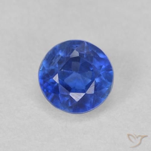 0.52ct Natural Azul real Cianita, Redondo, VS-SI