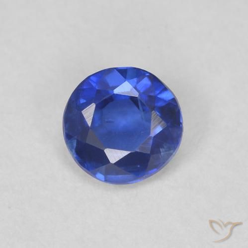0.34ct Natural Azul real Cianita, Redondo, VS-SI