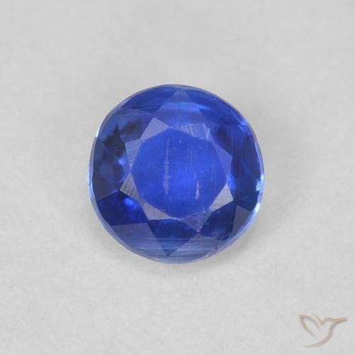 0.38ct Natural Azul marino Cianita, Redondo, VS-SI