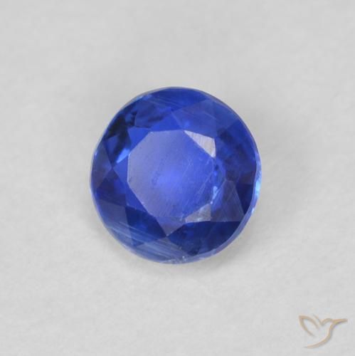 Cianita Azul marino natural de 0.38 ct, Redondo, VS-SI