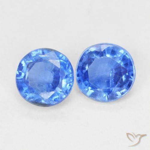 Gemas de Cianita Celeste natural de 0.72 ct, Redondo, VS-SI