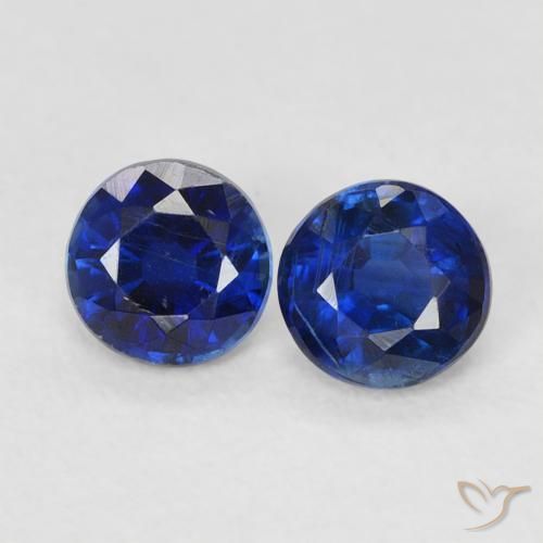 Gemas de Cianita Azul real natural de 0.69 ct, Redondo, VS-SI