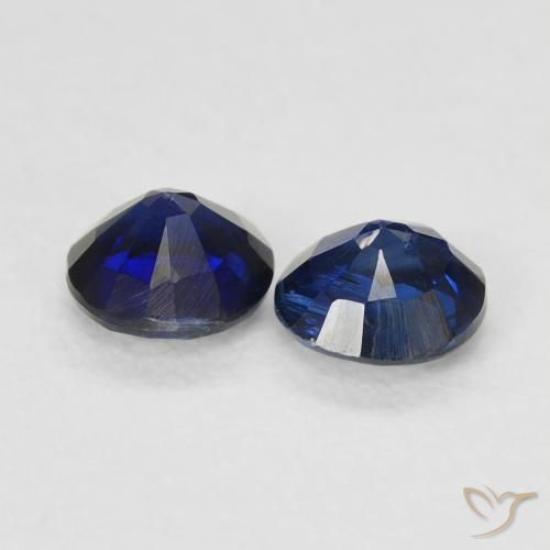 Gemas de Cianita Azul real natural de 0.69 ct, Redondo, VS-SI