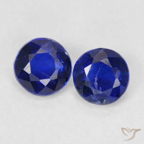 0.78ctw Natural Azul real Cianita, Redondo, VS-SI