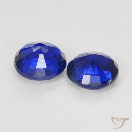 Gemas de Cianita Azul real natural de 0.78 ct, Redondo, VS-SI