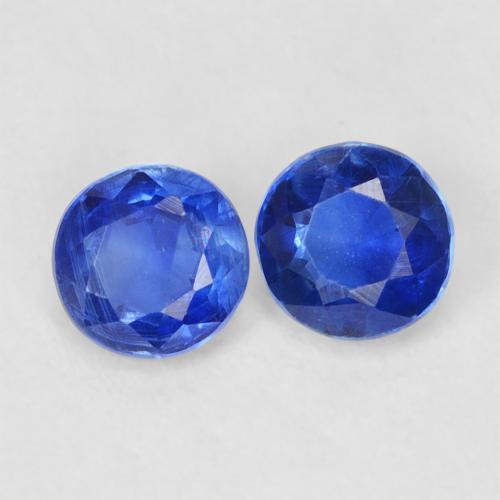 Gemas de Cianita Azul real natural de 0.78 ct, Redondo, VS-SI