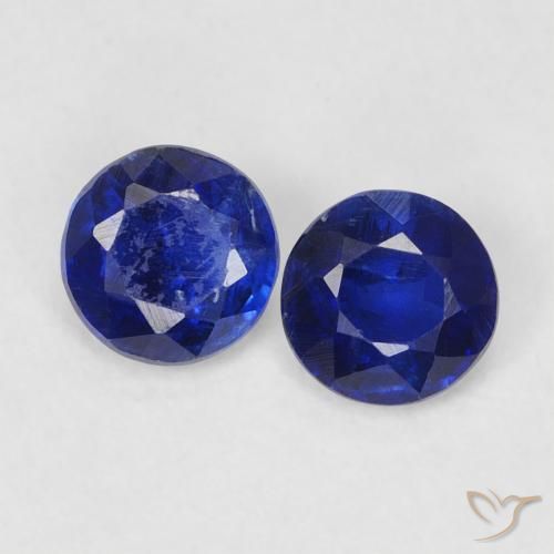 0.66ctw Natural Azul real Cianita, Redondo, VS-SI