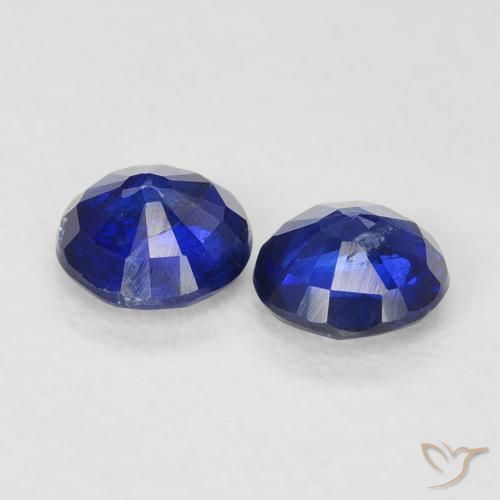 Gemas de Cianita Azul real natural de 0.66 ct, Redondo, VS-SI