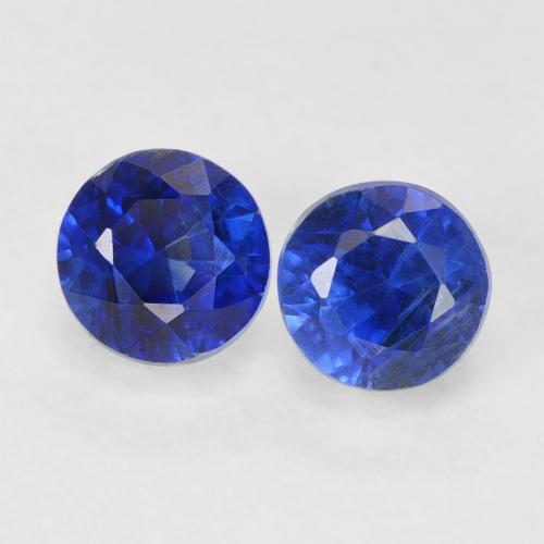 1.18ctw Natural Azul real Cianita, Redondo, VS-SI