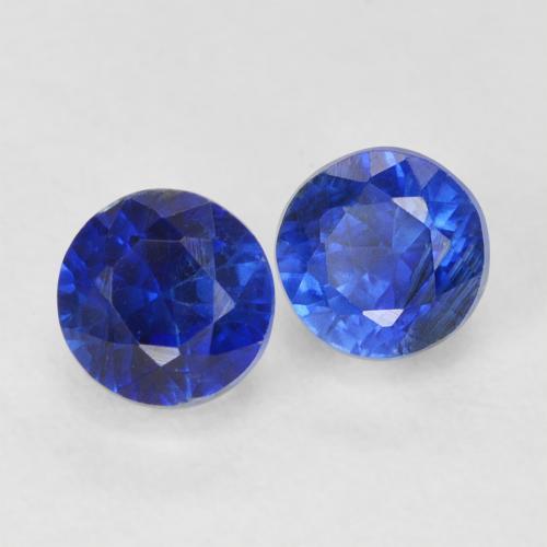 Gemas de Cianita Azul real natural de 1.18 ct, Redondo, VS-SI