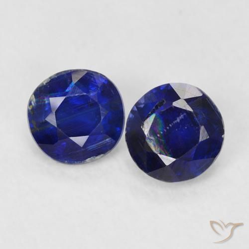 0.68ctw Natural Azul real Cianita, Redondo, VS-SI