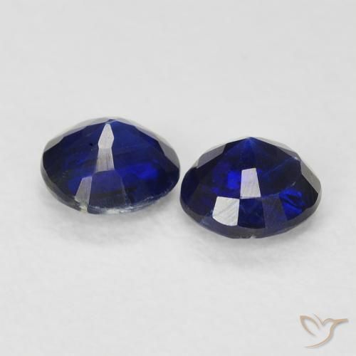 Gemas de Cianita Azul real natural de 0.68 ct, Redondo, VS-SI