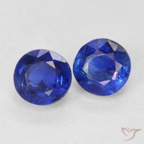 Gemas de Cianita Azul real natural de 0.98 ct, Redondo, VS-SI