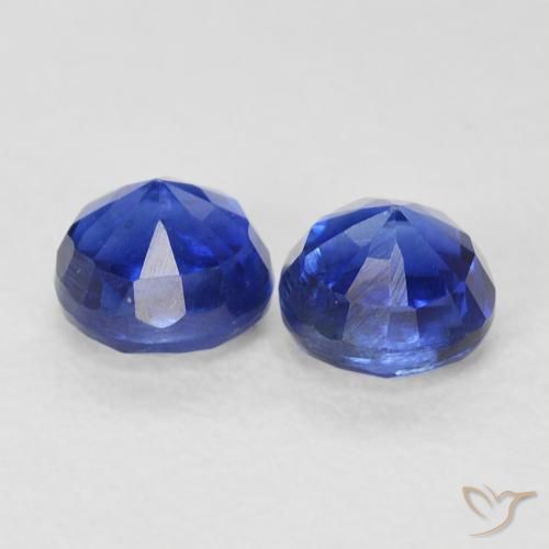 Gemas de Cianita Azul real natural de 0.98 ct, Redondo, VS-SI