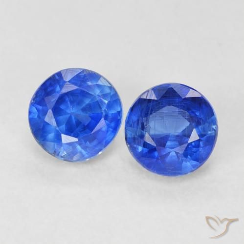 0.90ctw Natural Azul azur intenso Cianita, Redondo, VS-SI