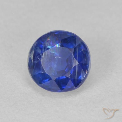 Cianita Azul marino natural de 0.82 ct, Redondo, SI